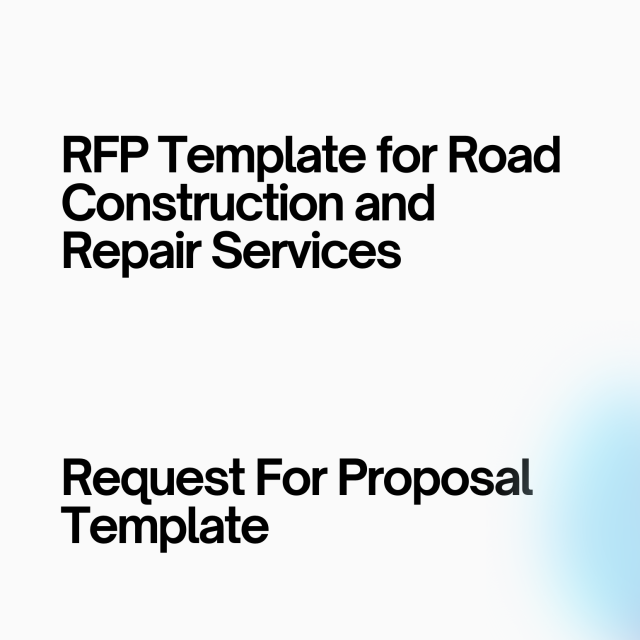 RFP Template for Road Construction and Repair Services