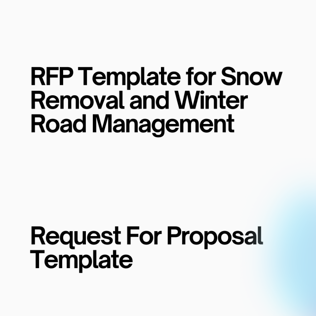 RFP Template for Snow Removal and Winter Road Management