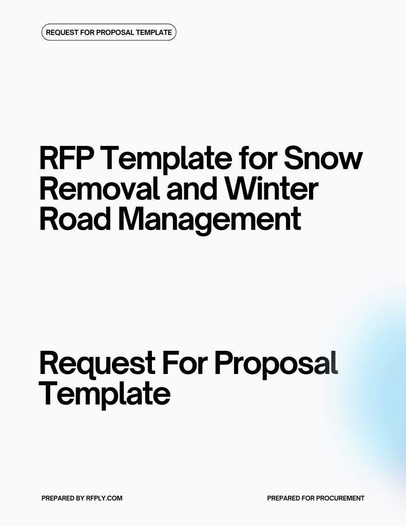 Snow Rfp For University RFP Template for Snow Removal and Winter Road Management - RFPLY ...