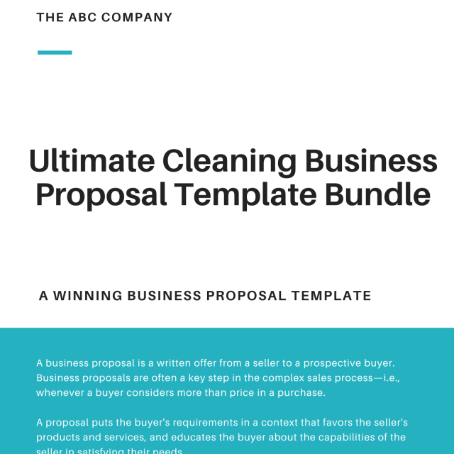 Ultimate Cleaning Business Proposal Template Bundle