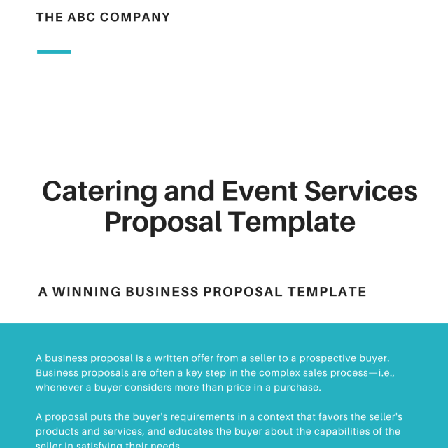 Catering and Event Services Proposal Template