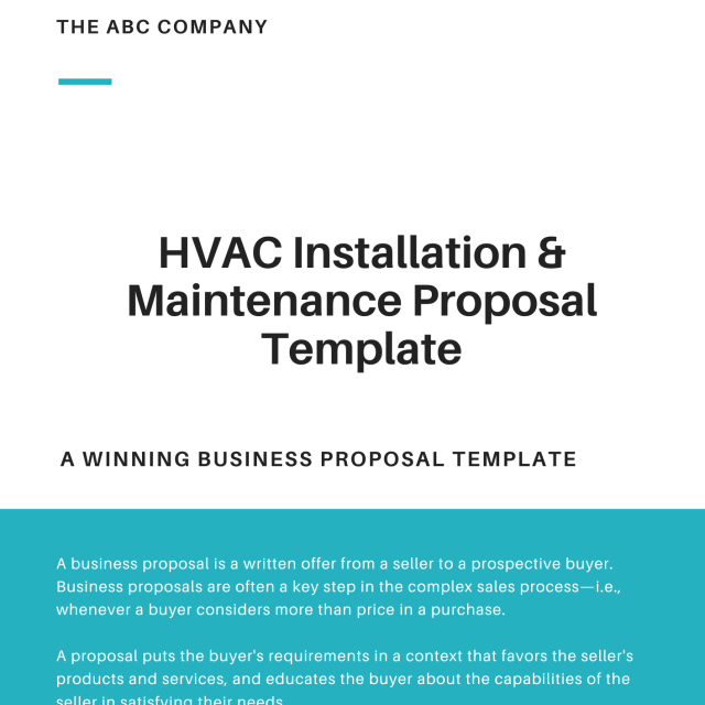 HVAC Installation & Maintenance Proposal Template