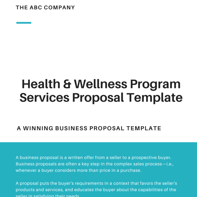 Health & Wellness Program Services Proposal Template