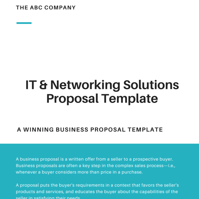 IT & Networking Solutions Proposal Template
