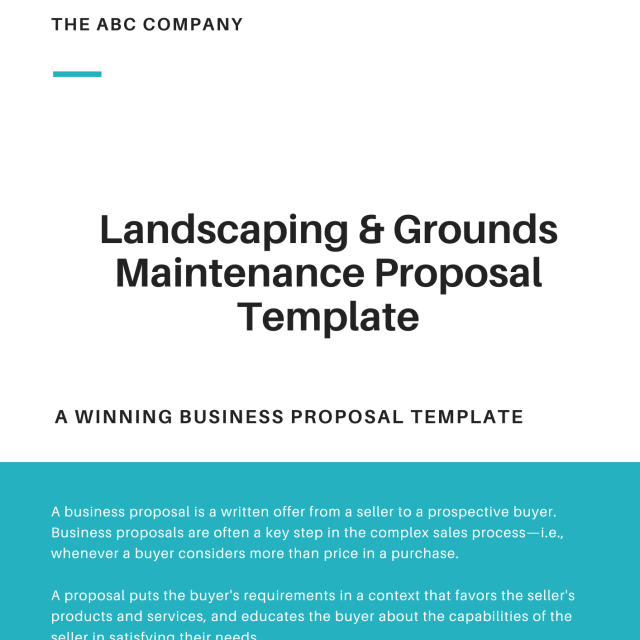 Landscaping and Grounds Maintenance Proposal Template