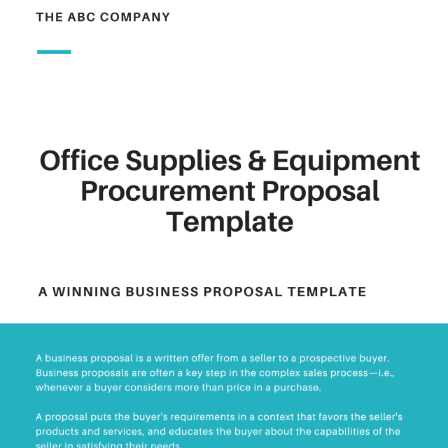 Office Supplies & Equipment Procurement Proposal Template