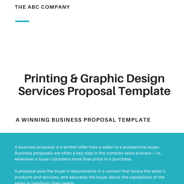 Printing and Graphic Design Services Proposal Template