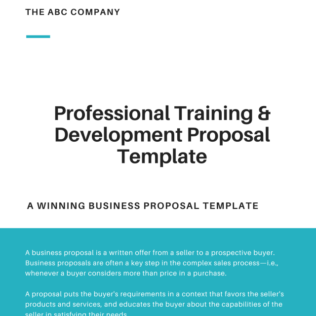 Professional Training and Development Proposal Template