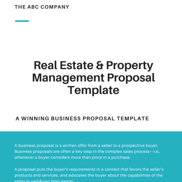 Real Estate and Property Management Proposal Template