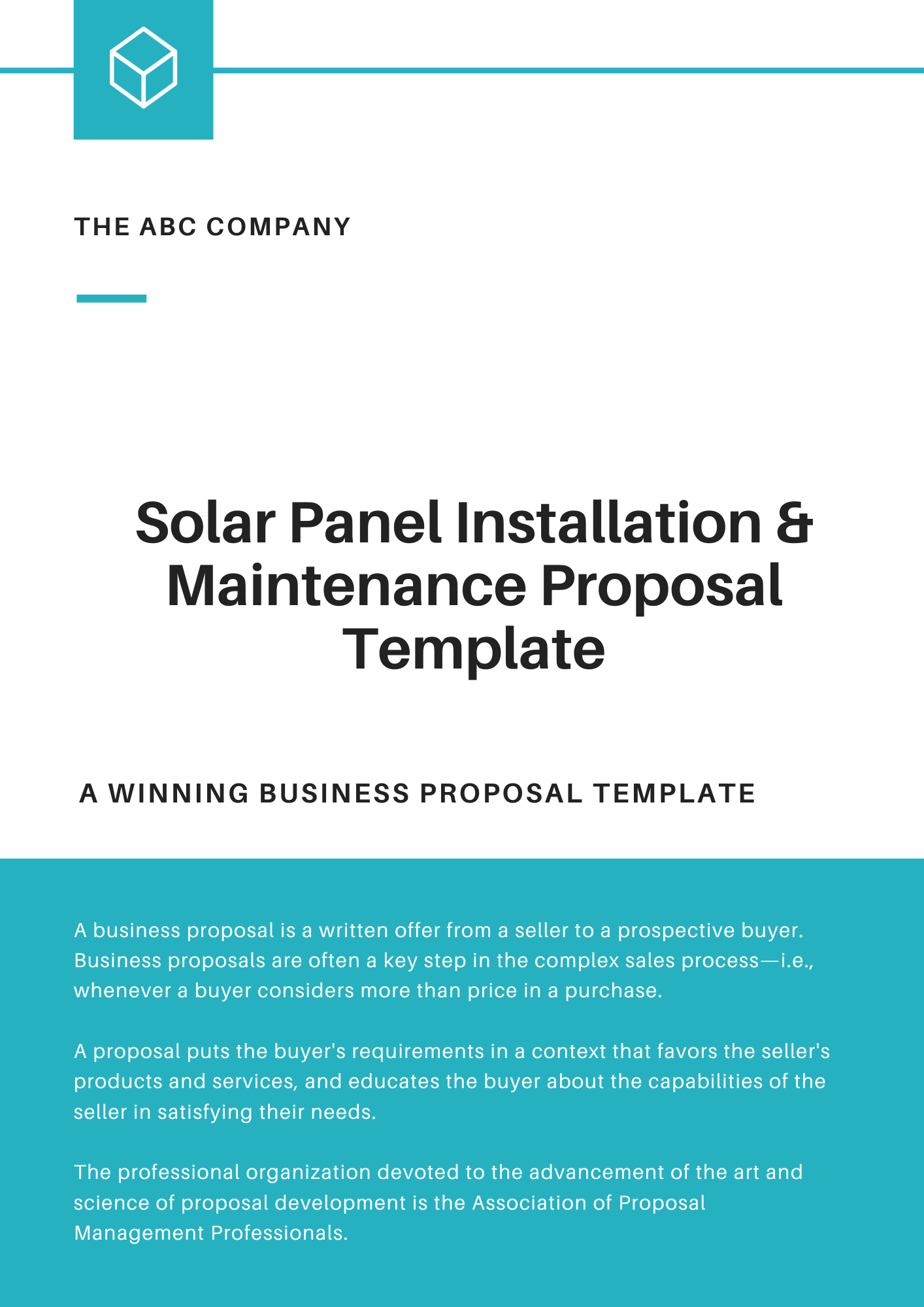 Solar Panel System Installation Business Proposal Template