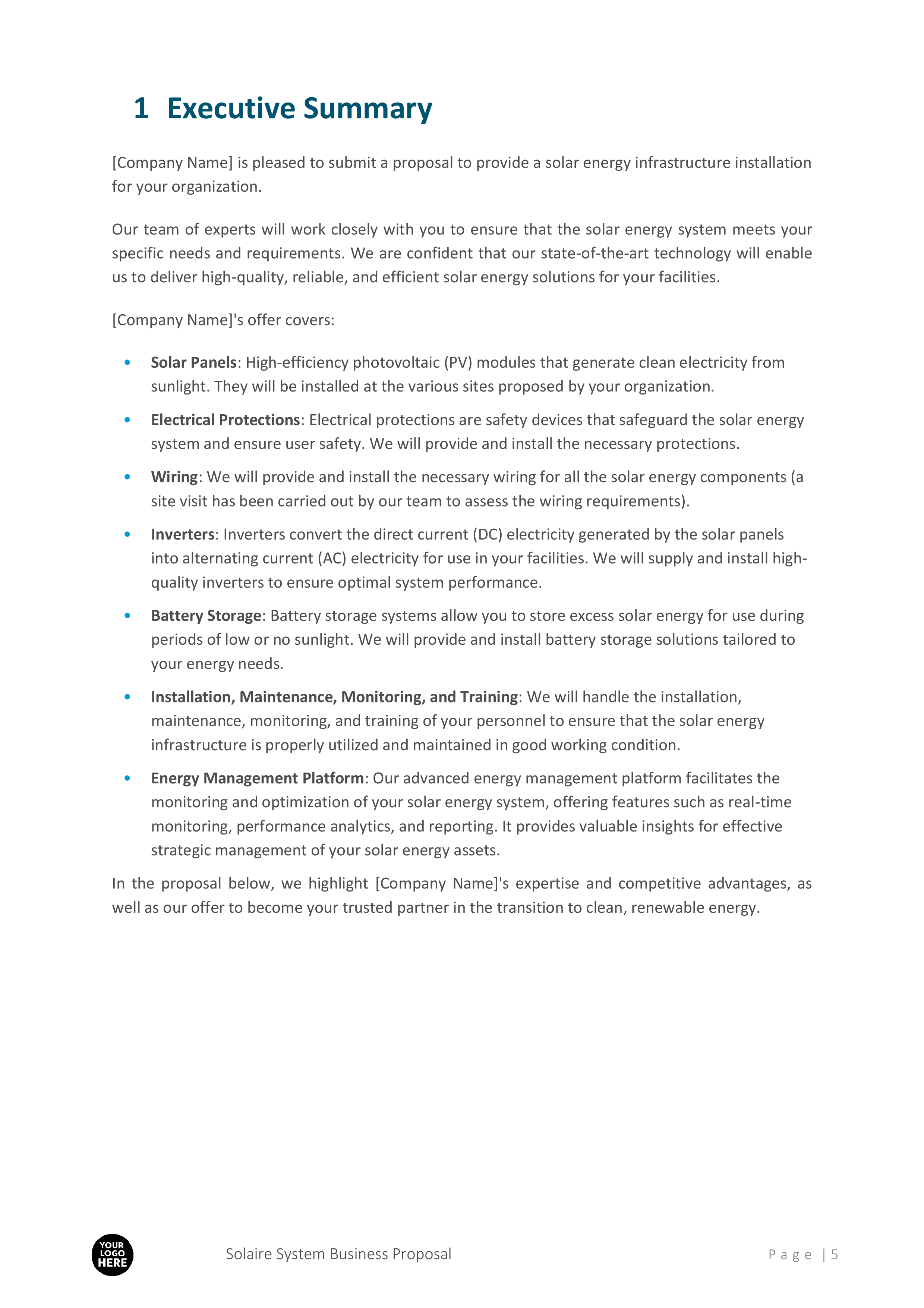 Solar Panel System Installation Business Proposal Template - Image 4