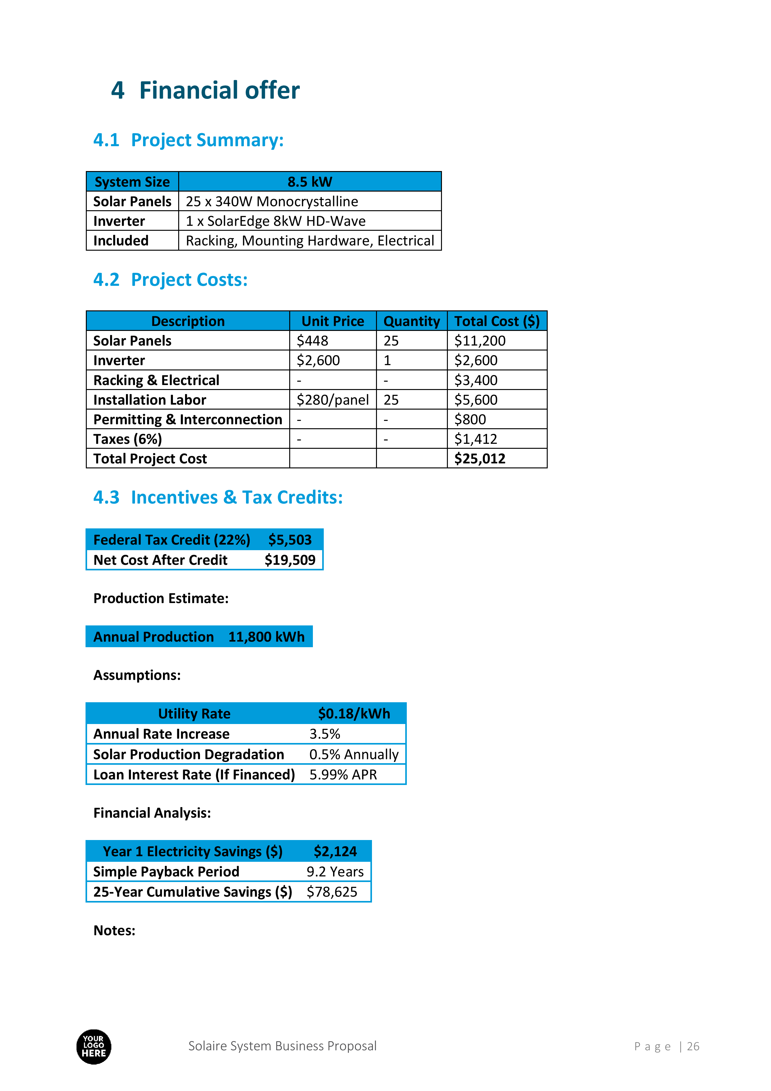 Solar Panel System Installation Business Proposal Template - Image 13