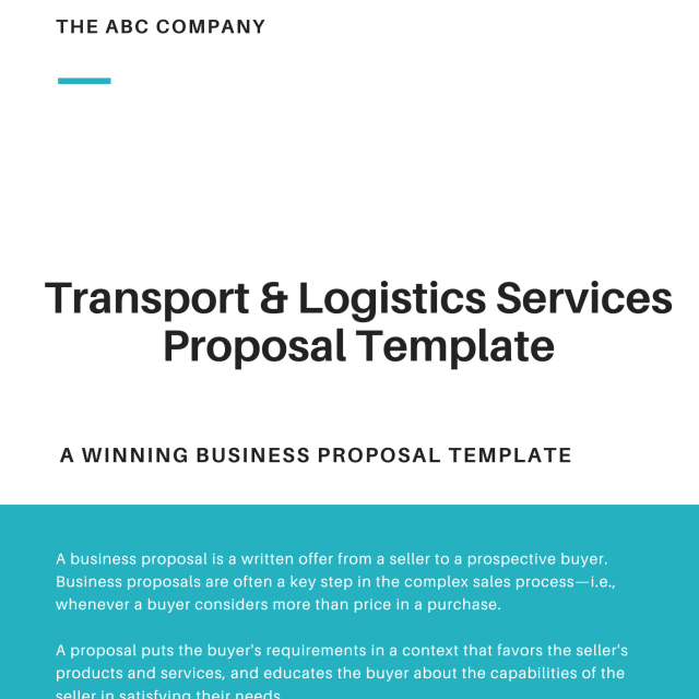 Transport and Logistics Services Proposal Template