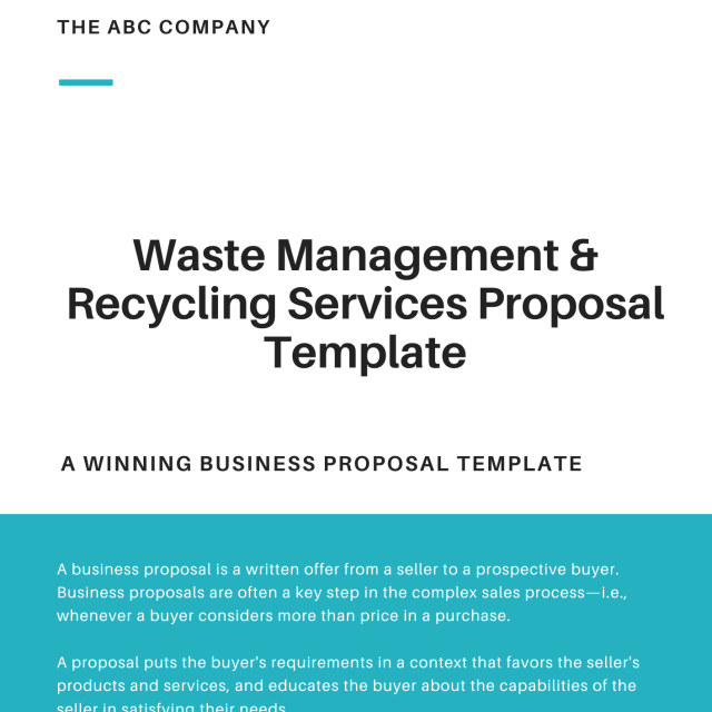 Waste Management and Recycling Services Proposal Template