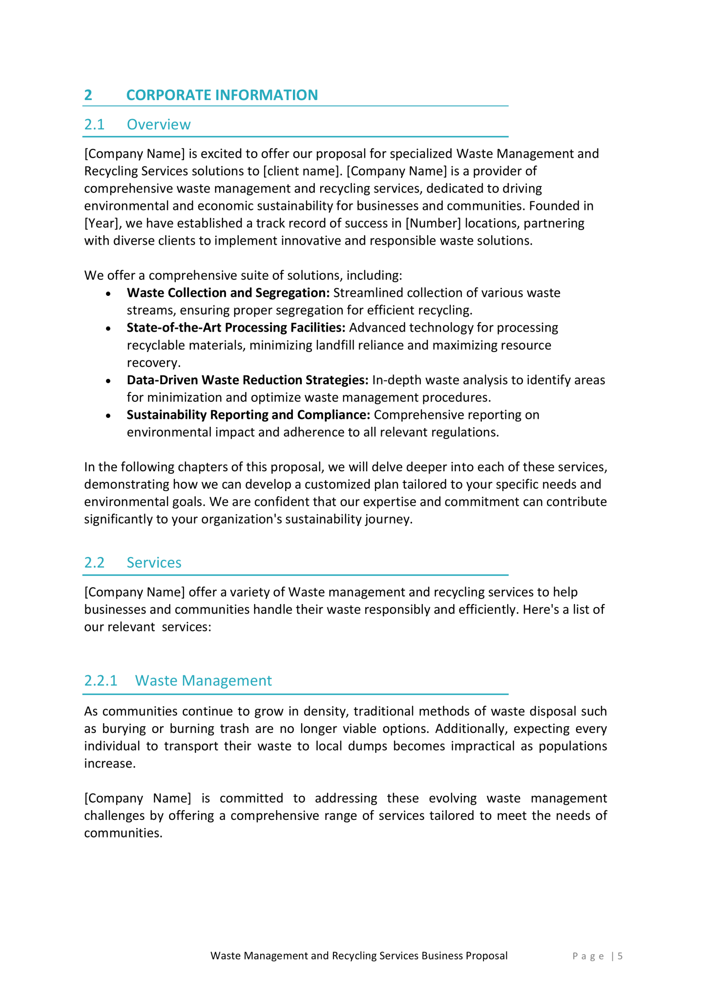 Waste Management and Recycling Services Proposal Template - RFPLY ...