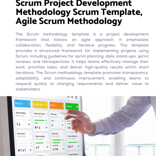 Scrum Project Development Methodology Scrum Template, Agile Scrum Methodology