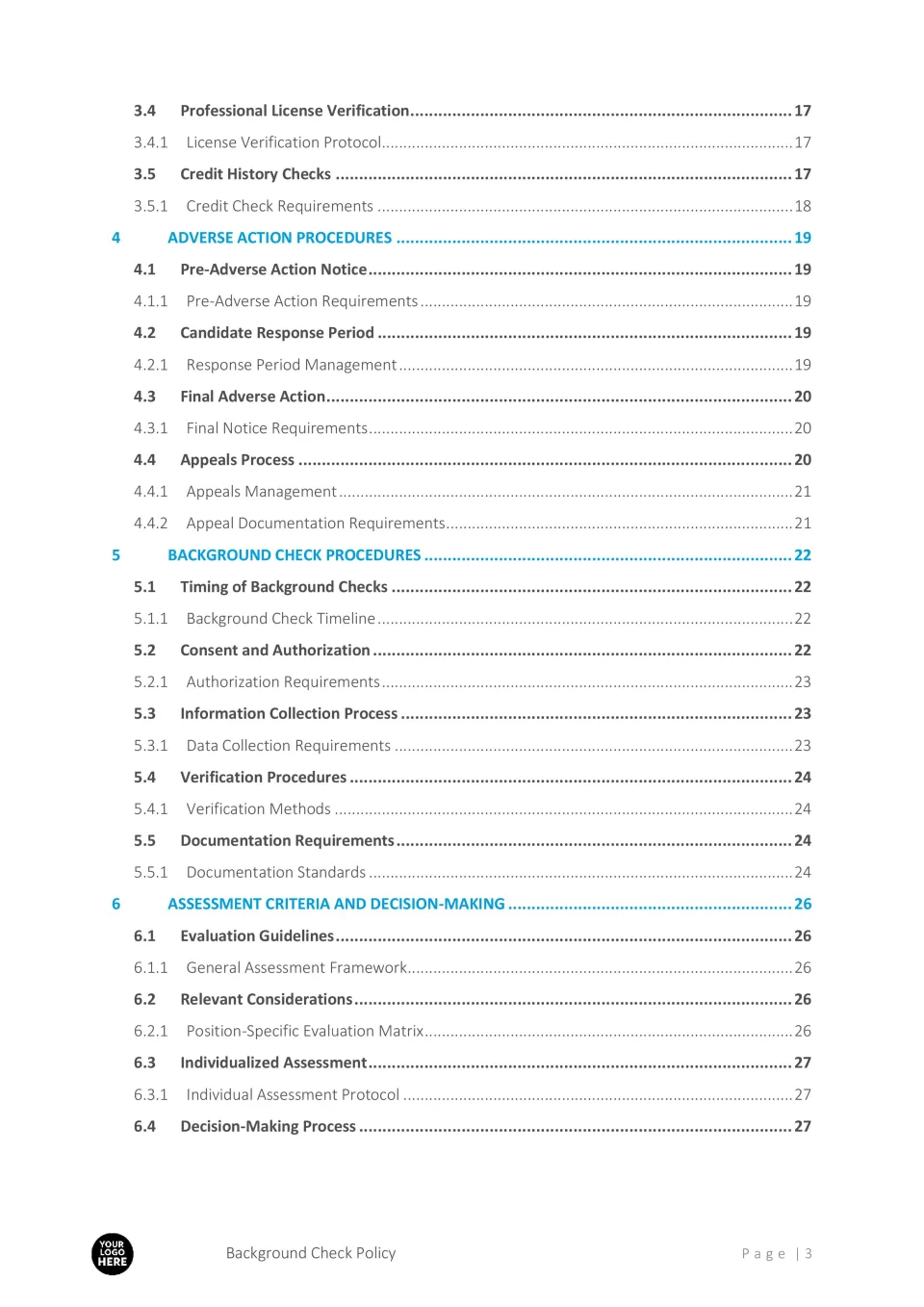 Background Check Policy template - RFPLY - Proposal Templates