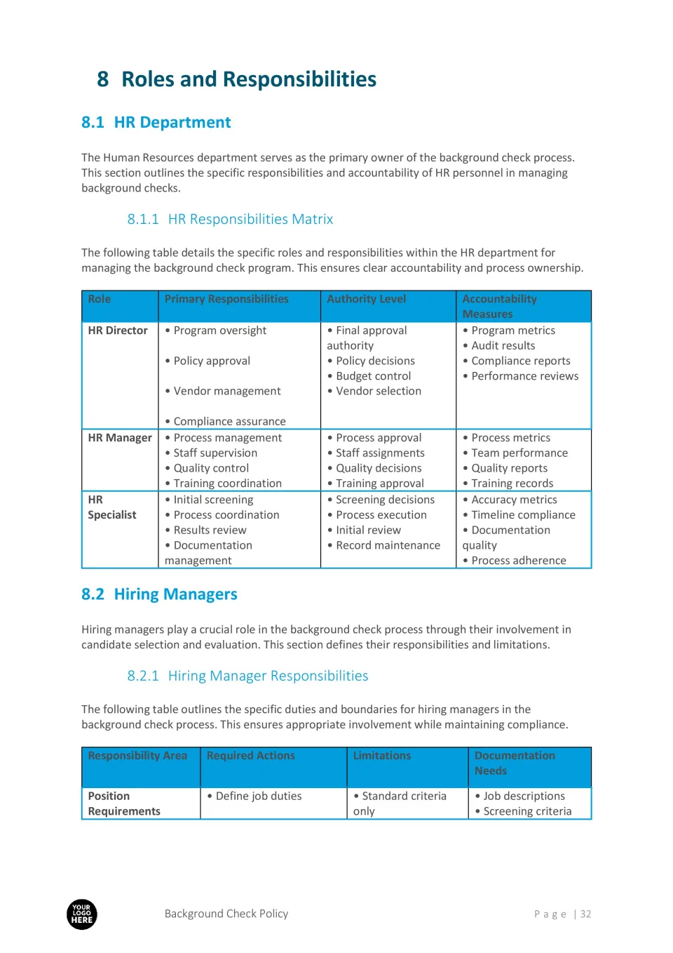 Background Check Policy template - RFPLY - Proposal Templates