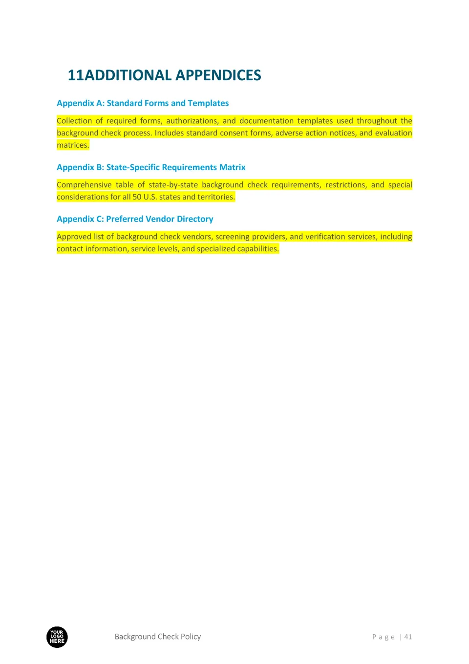 Background Check Policy template - RFPLY - Proposal Templates