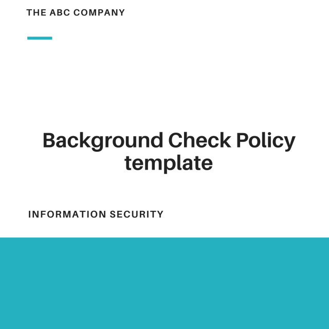 Background Check Policy template