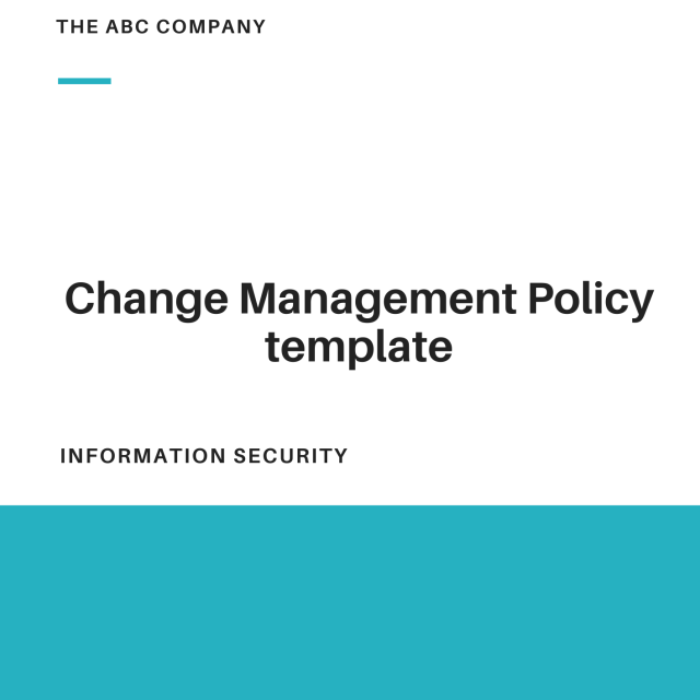 Change Management Policy template