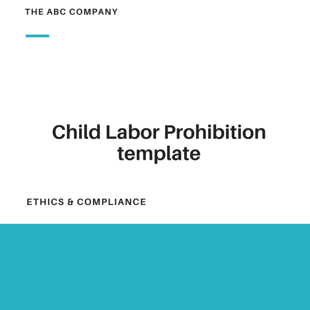 Child Labor Prohibition Policy Template