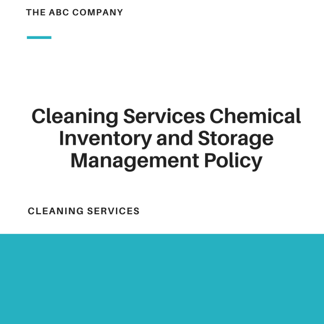 Cleaning Services Chemical Inventory and Storage Management Policy Template