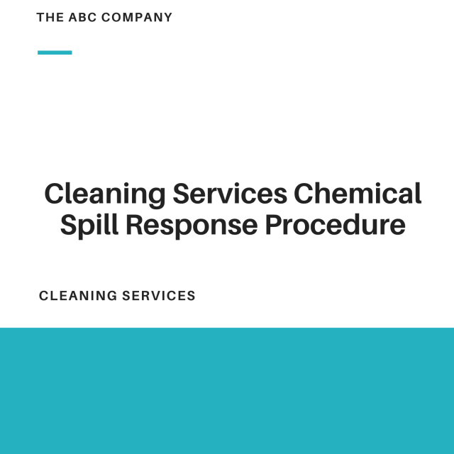 Cleaning Services Chemical Spill Response Procedure Policy Template