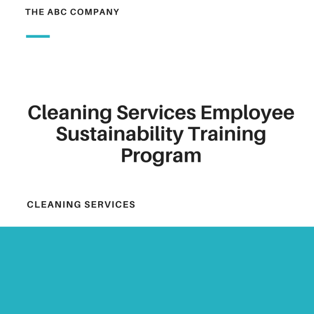 Cleaning Services Employee Sustainability Training Program Template