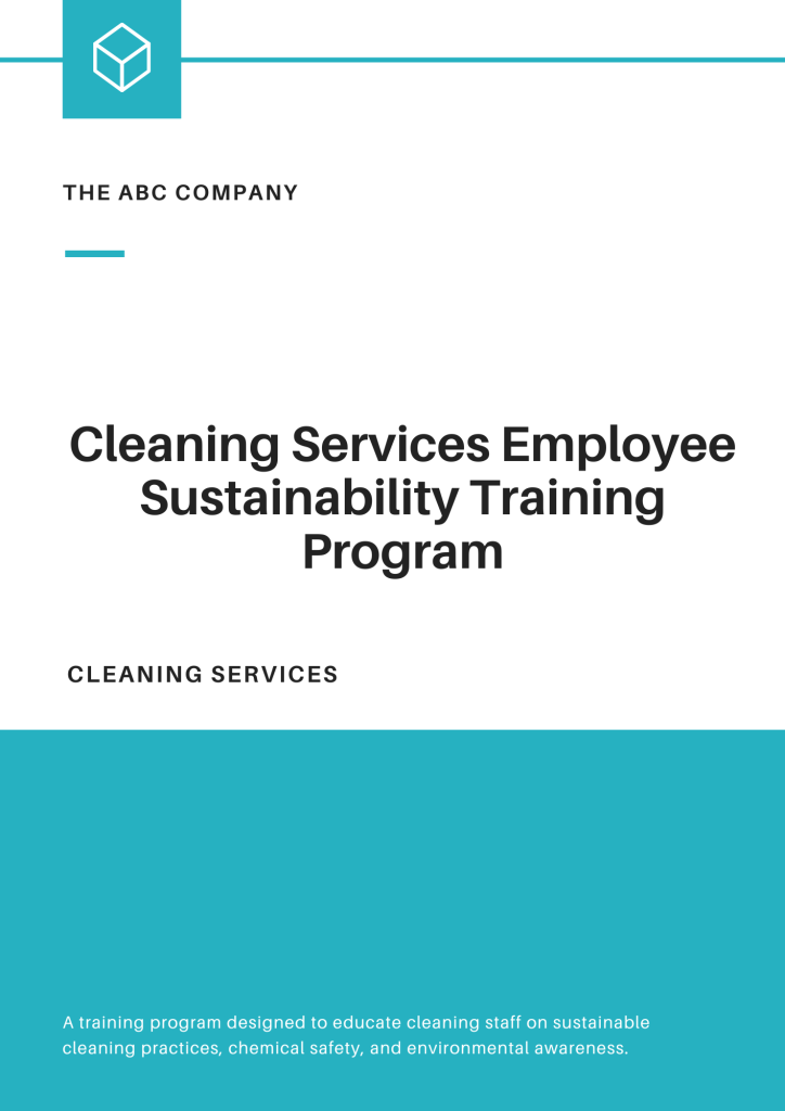 Cleaning Services Employee Sustainability Training Program Template ...