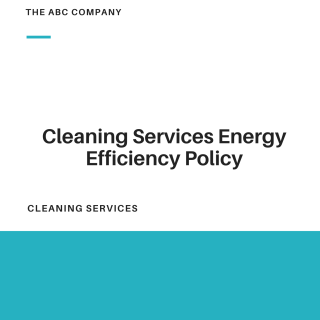 Cleaning Services Energy Efficiency Policy