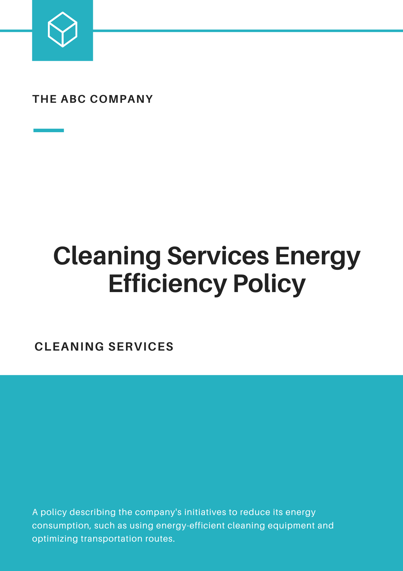 Cleaning Services Energy Efficiency Policy