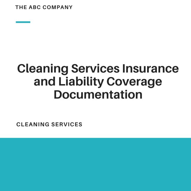 Cleaning Services Insurance and Liability Coverage Documentation Proposal Appendice Template