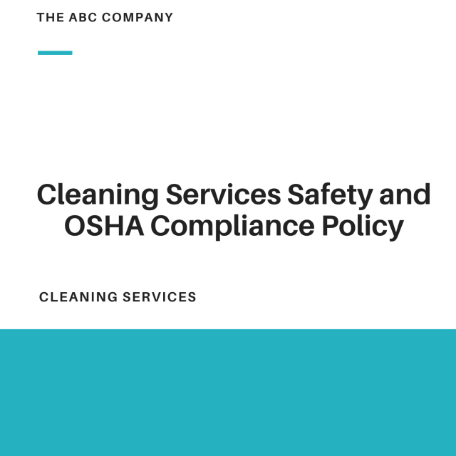 Cleaning Services Safety and OSHA Compliance Policy Template