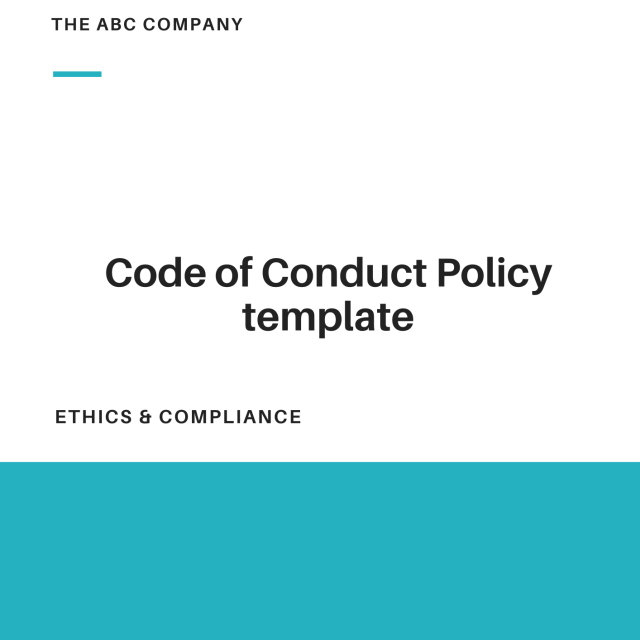 Code of Conduct Policy Template