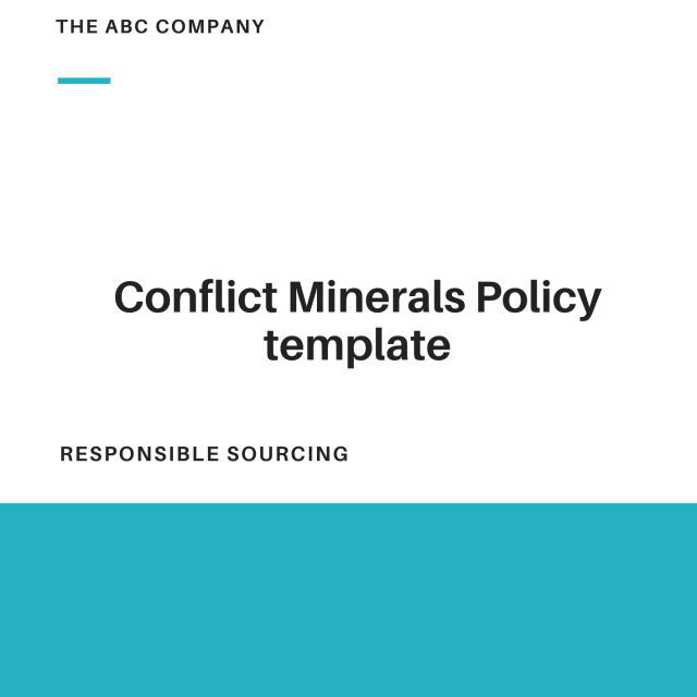 Conflict Minerals Policy Template