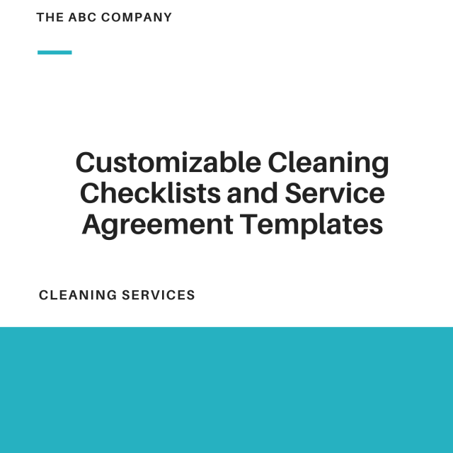 Customizable Cleaning Checklists and Service Agreement Templates