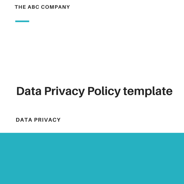 Data Privacy Policy template