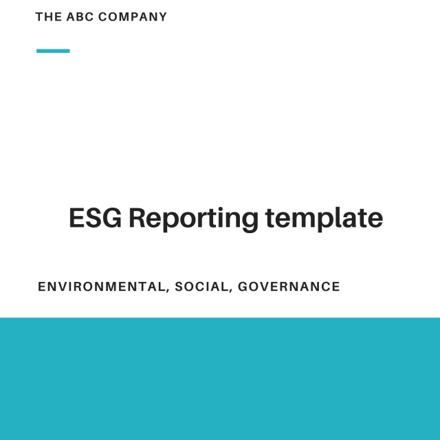 ESG Reporting Policy Template for the RFP Process