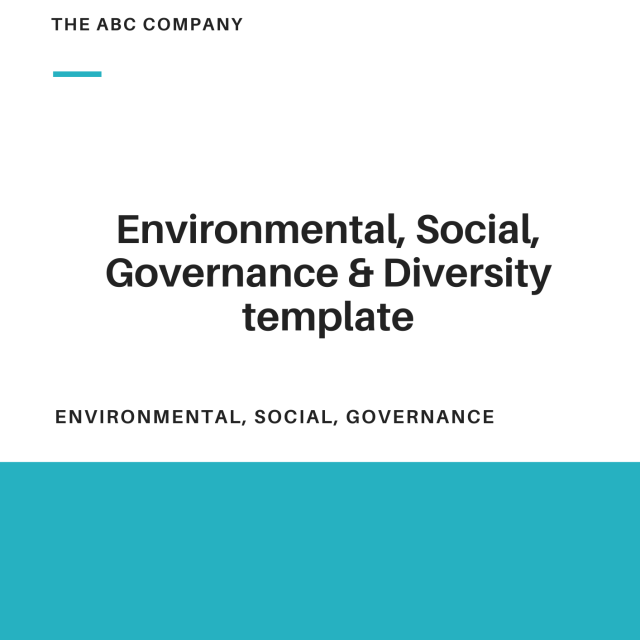 Environmental, Social, Governance & Diversity Policy Template