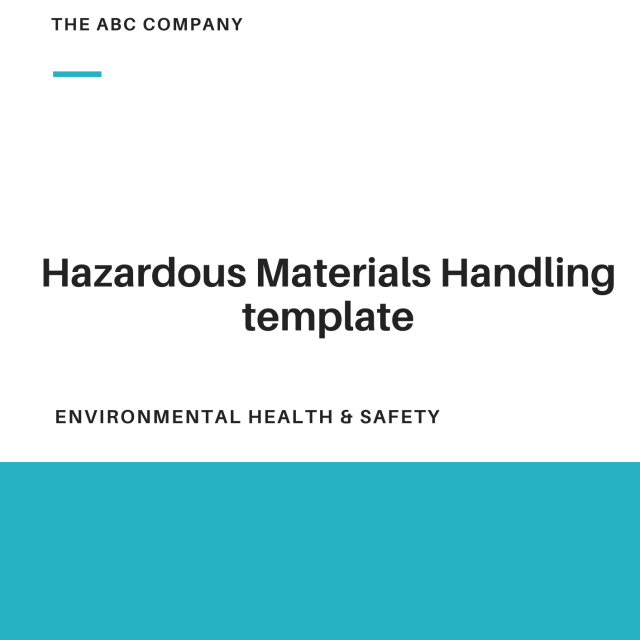 Hazardous Materials Handling Policy Template