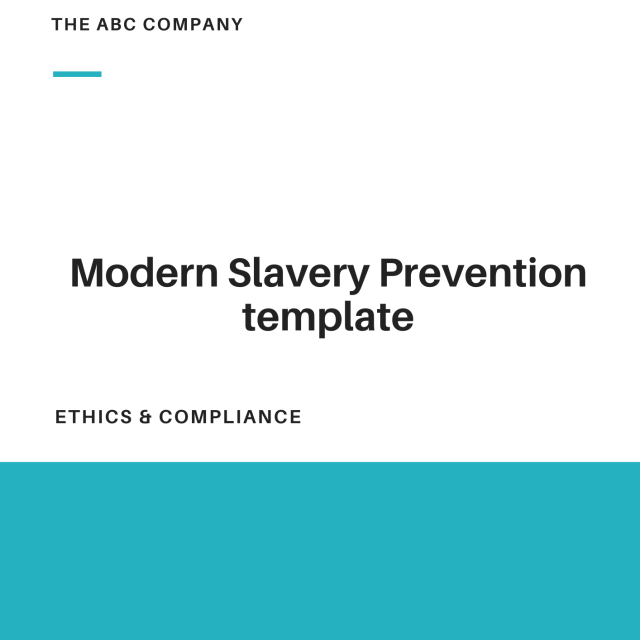 Modern Slavery Prevention Policy Template for RFP Vendor responsibility