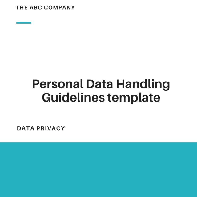 Personal Data Handling Guidelines Template for RFP Vendor responsibility