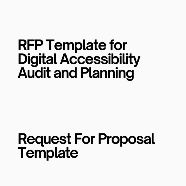 RFP Template for Digital Accessibility Audit and Planning
