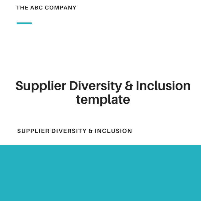 Supplier Diversity & Inclusion Policy Template