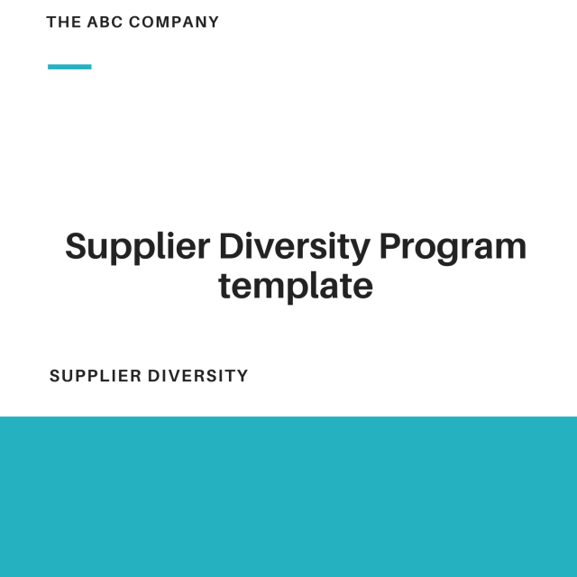Supplier Diversity Program Template