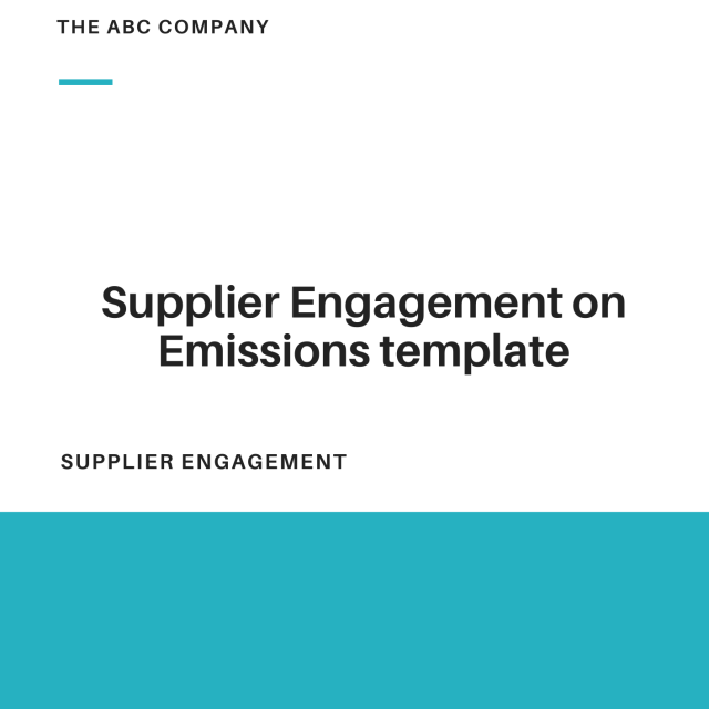 Supplier Engagement on Emissions Policy Template for RFP Vendor responsibility