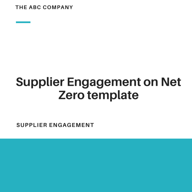 Supplier Engagement on Net Zero Template for RFP Vendor responsibility