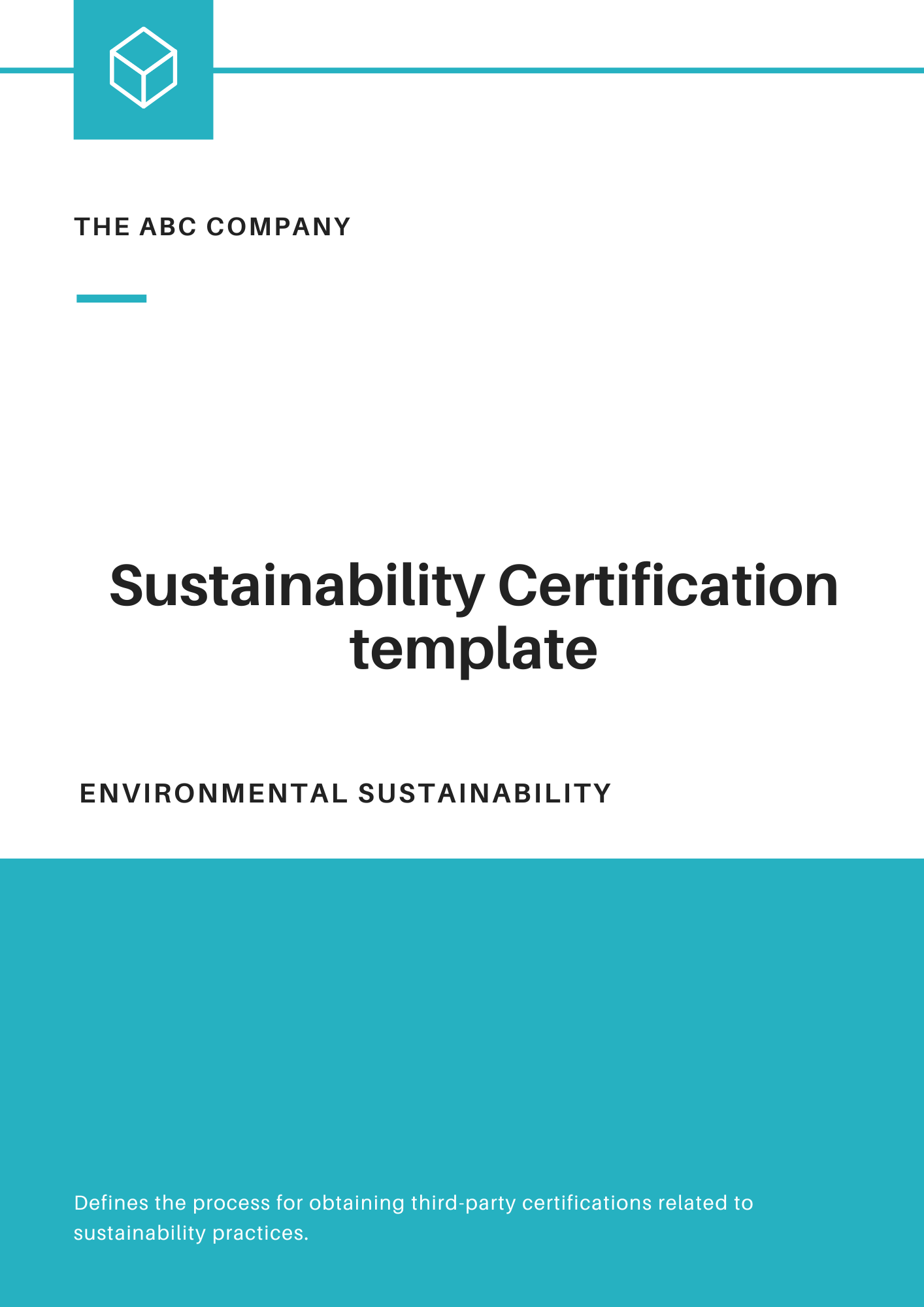Sustainability Certification Template for RFP Vendor responsibility