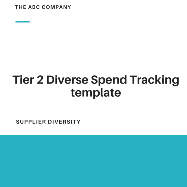Tier 2 Diverse Spend Tracking template for RFP Vendor responsibility